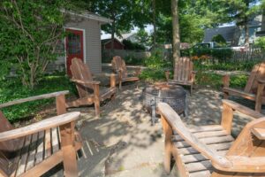 fall backyard fires in South haven on Lake Michigan