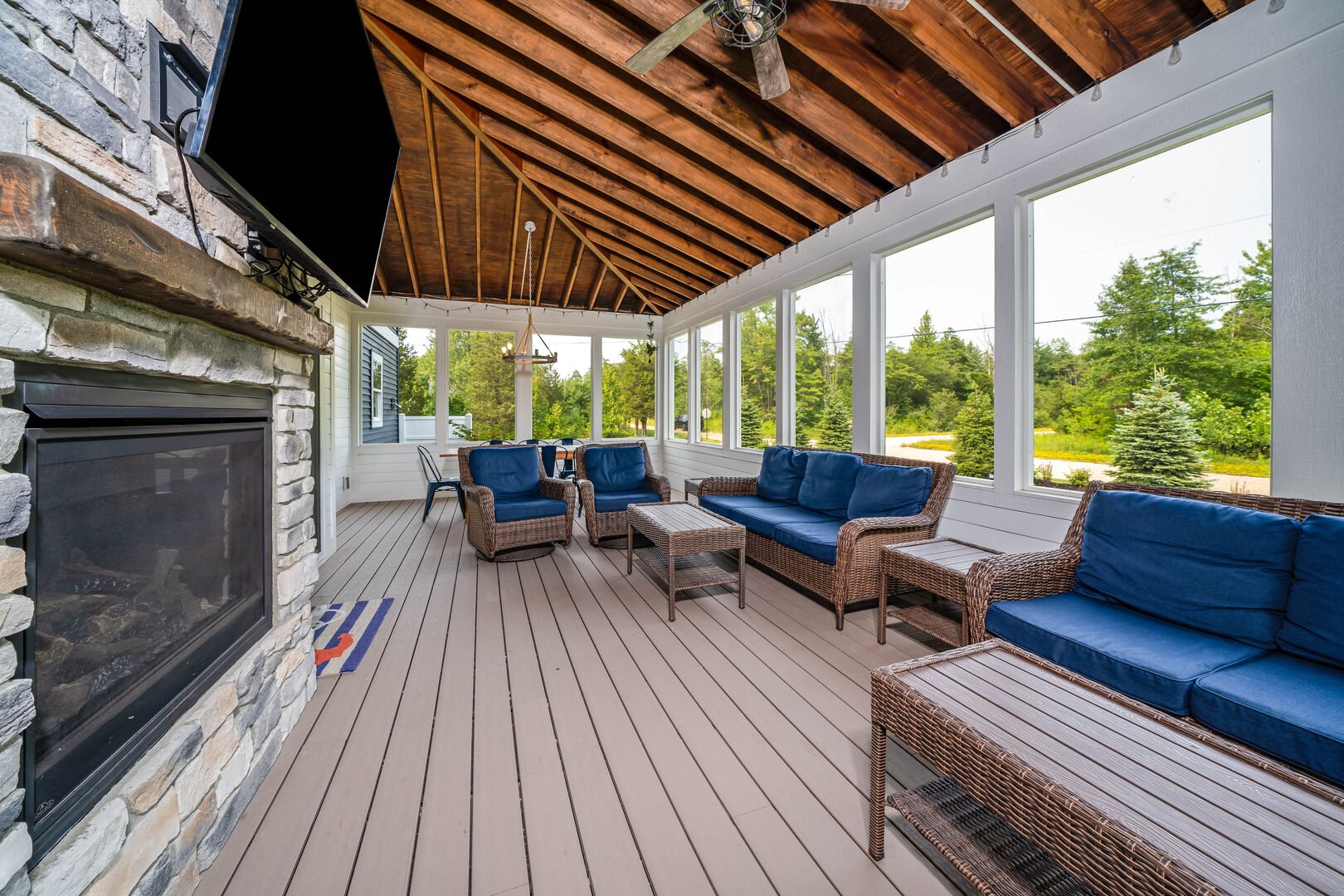 Patio view from one of our South Haven summer rentals