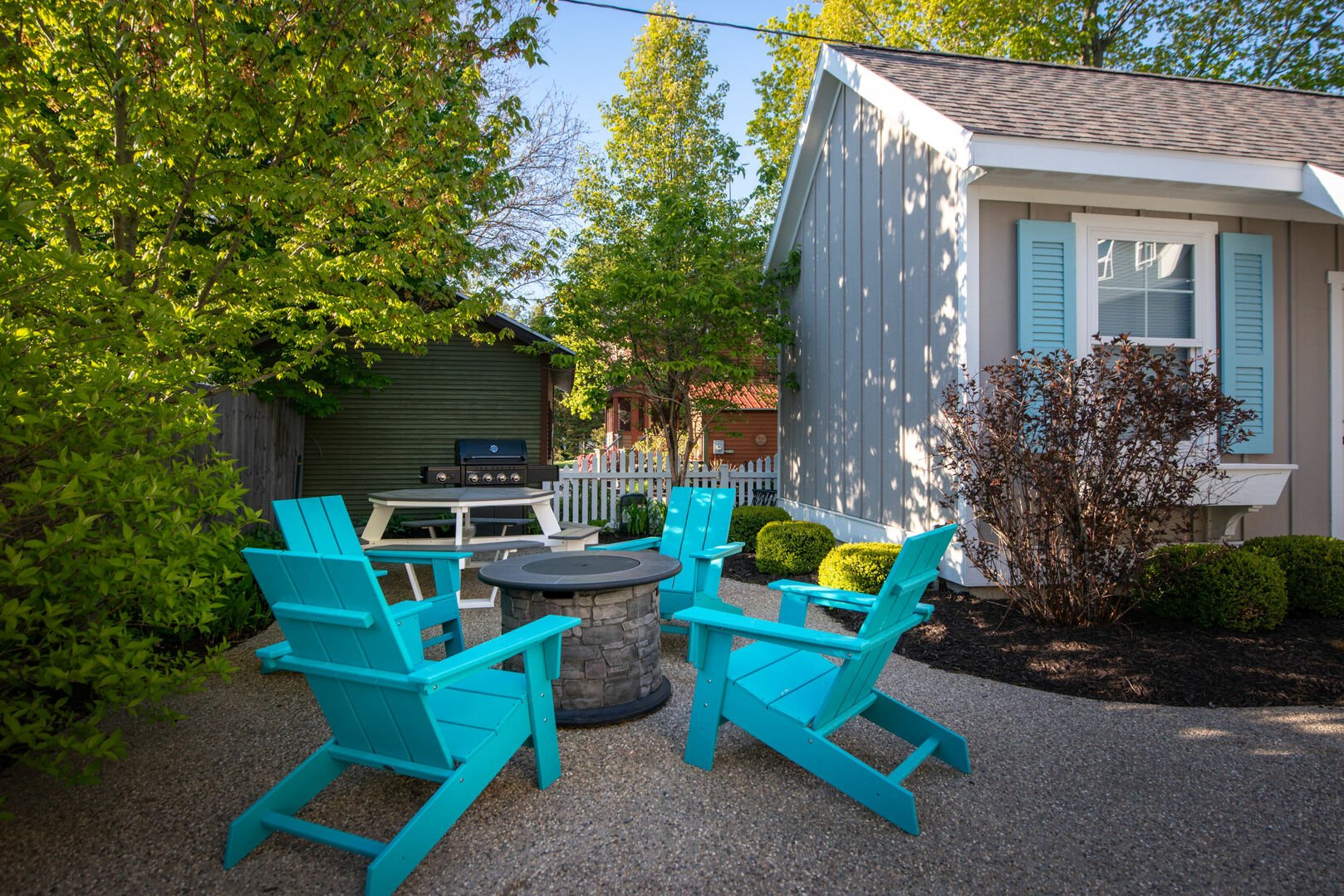 fire pit on patio