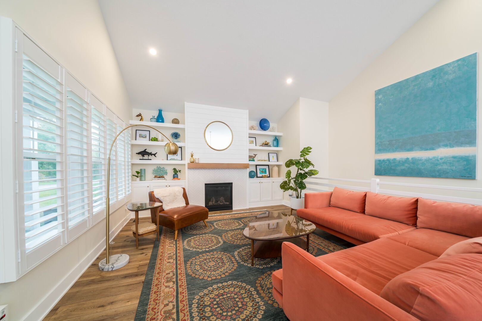 Living room in one of our South Haven rentals