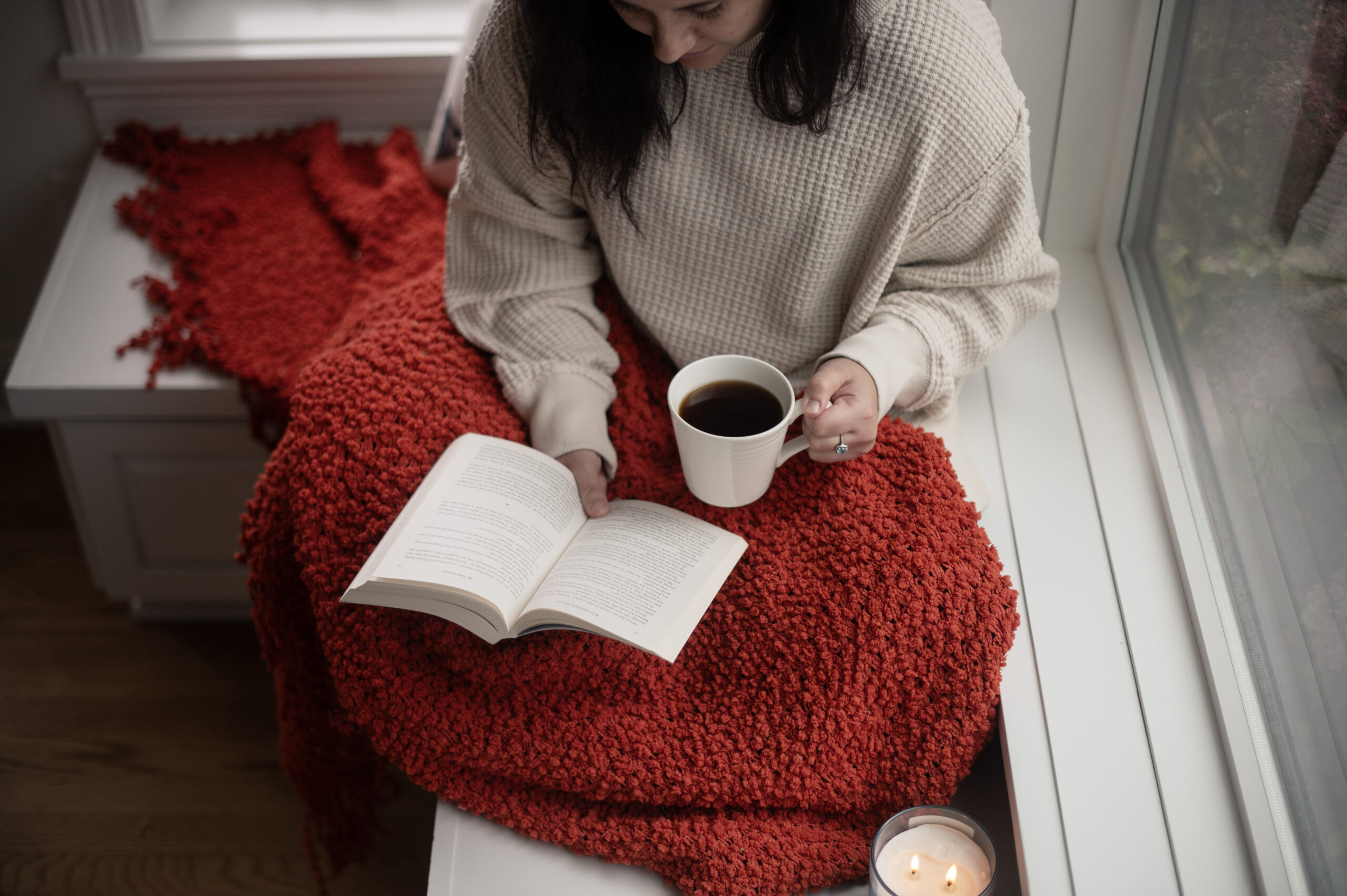 Reading and Coffee by the Lake